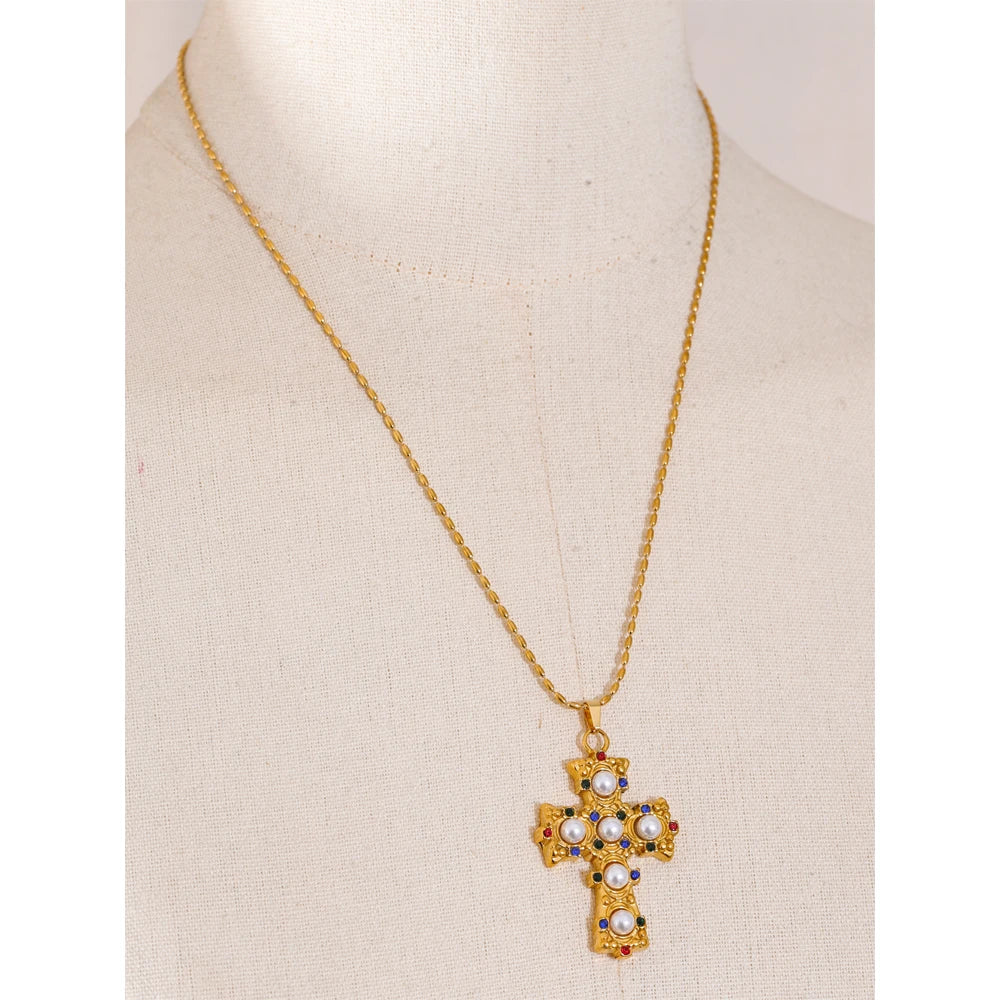 Croce Lucente – Zirkonia Kreuz Halskette