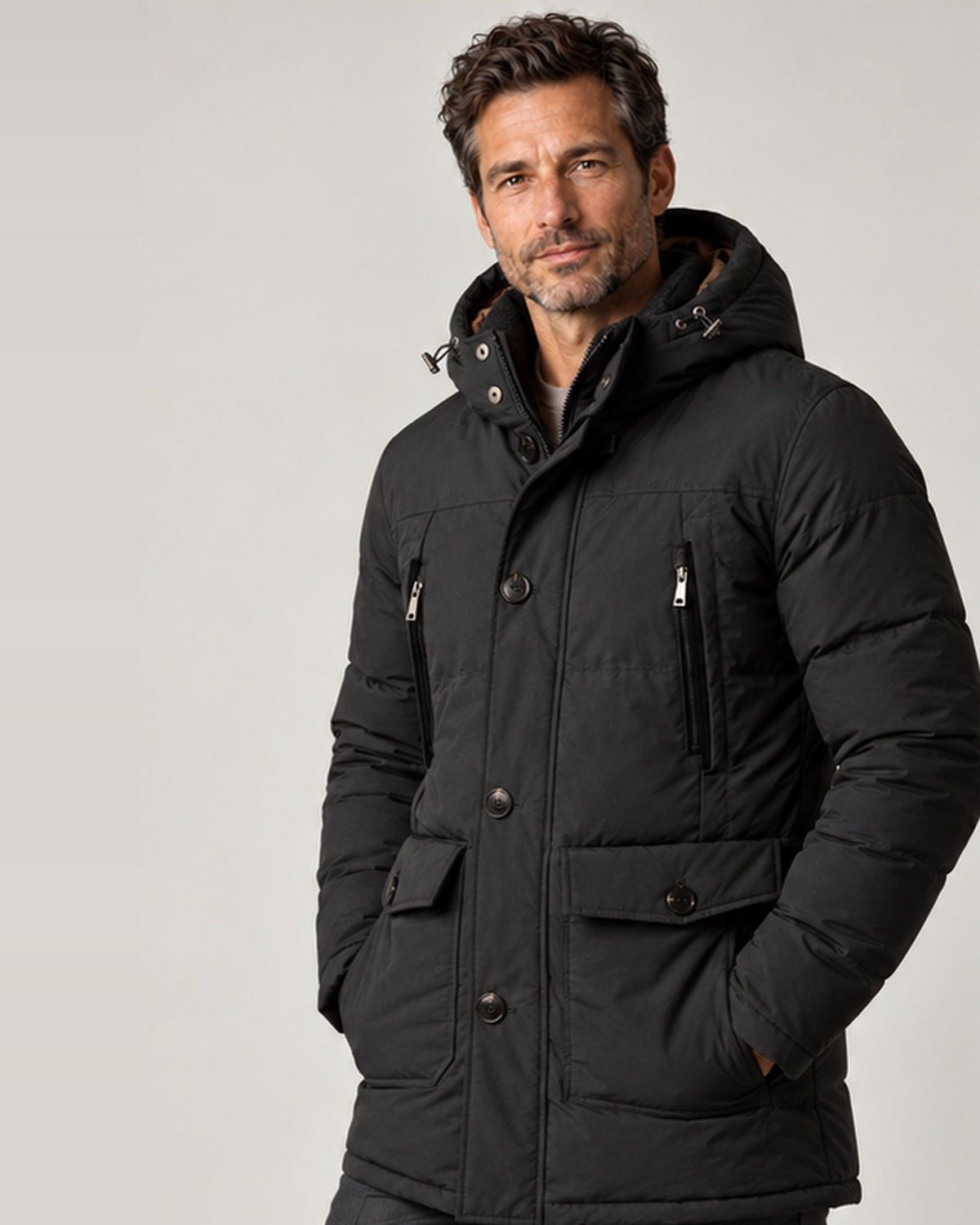 CASARELLE NORD Winterparka – Schwarz, Dreiviertelansicht